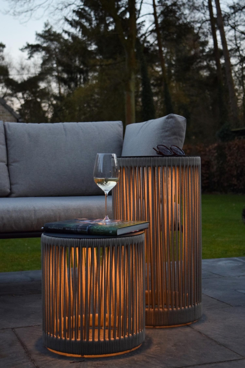 Lucide PINGI - Dobíjacia stojanová lampa Vnútorná/Vonkajšia - Batéria/batérie - Ø 30,5 cm - Rozm. - 1x3W 3000K - IP44 - Taupe